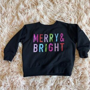Kids Black Merry & Bright Sweatshirt
